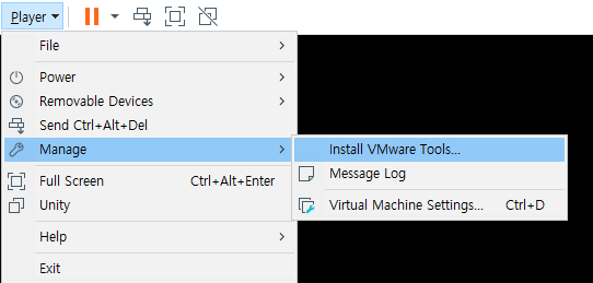 vmware workstation player 12 install vmware tools